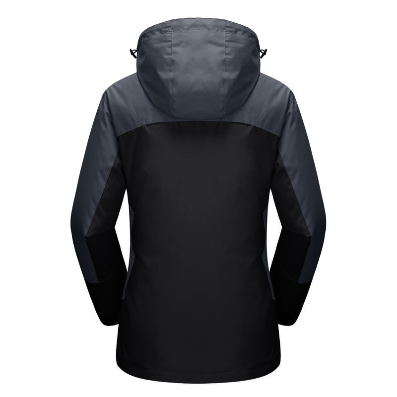 MAGCOMSEN Winter Jacket for Women 3 in 1 Winter Coats with Hood Snowboard Jacket Waterproof Insulated Snow Jacket Fleece Black XS - Image 2